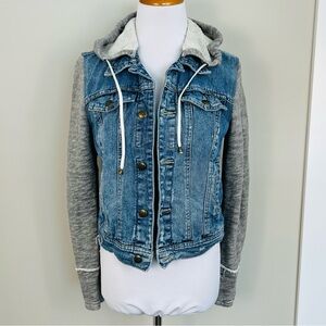 Free People Blue Denim and fleece Jacket